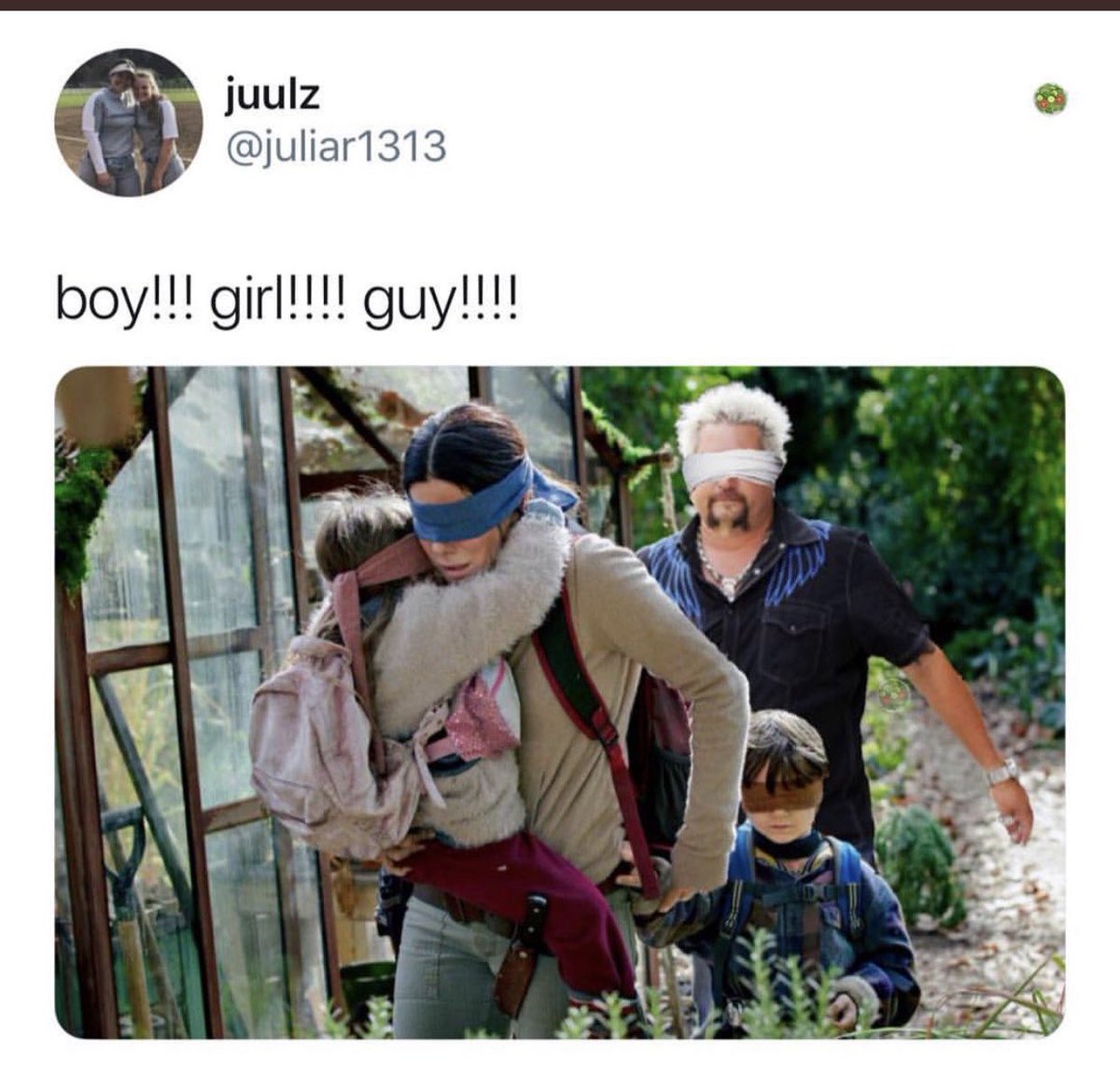 nic0_park's tweet photo. Bring back bird box memes!!!! https://t.co/ropBC9wvYh