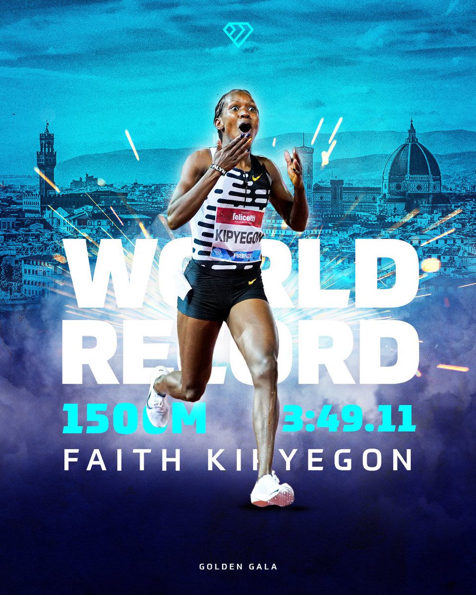 GREATEST OF ALL TIME 🇰🇪 Faith Kipyegon is the world 1500m record holder. 3:49.11. 📸 @matthewquine #DiamondLeague