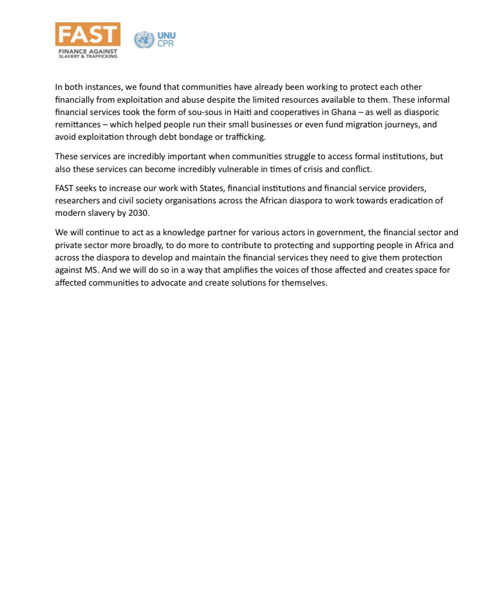 LiechtensteinUN's tweet image. Thank Dr. Leona Vaughn for attending @UN #PFPAD on behalf of @FAST_Initiative.

African states and people of African descent are persistently highly impacted by #ModernSlavery, reflecting structural challenges. Protection from slavery is part of full enjoyment of #HumanRights!