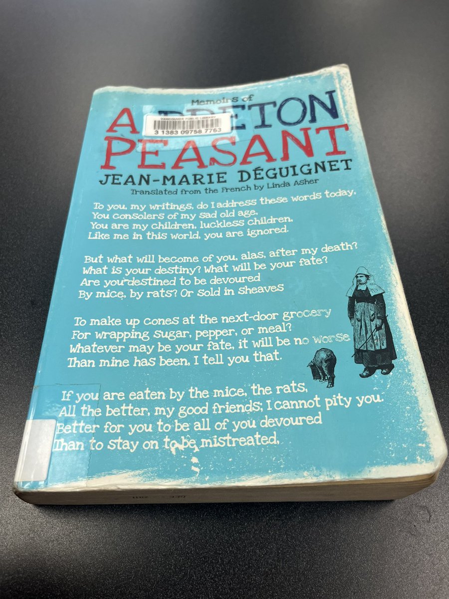 LearnBreton's tweet photo. Another English language book recommendation on #Breton culture: "Memoirs of a Breton Peasant" by Jean-Marie Déguinet. A fascinating look at at 18th-19th  Finistère and beyond! 

#book #livre #livroù #brezhoneg https://t.co/C1hT5YIiTJ