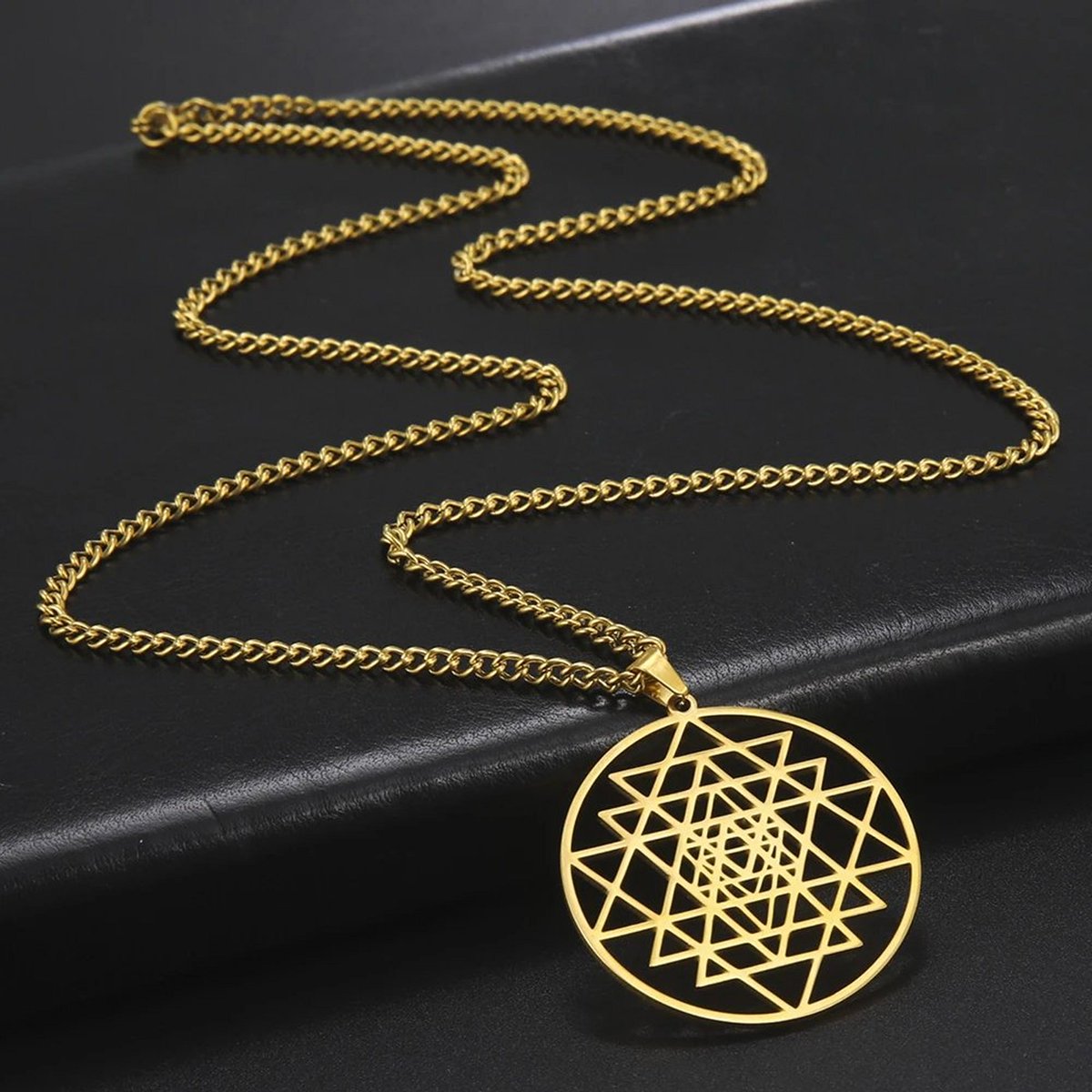 Look at this new Sri Yantra Necklace Gold PVD Plated Stainless Steel Sacred Geometry Amulet. 
Order this beautiful necklace on our website: fantasyforgejewelry.com/collections/ne…

#sriyantra #yantras #sacredgeometry #goldenproportion #spiritual #womensfashion #mensfashion #FantasyForgeJewelry