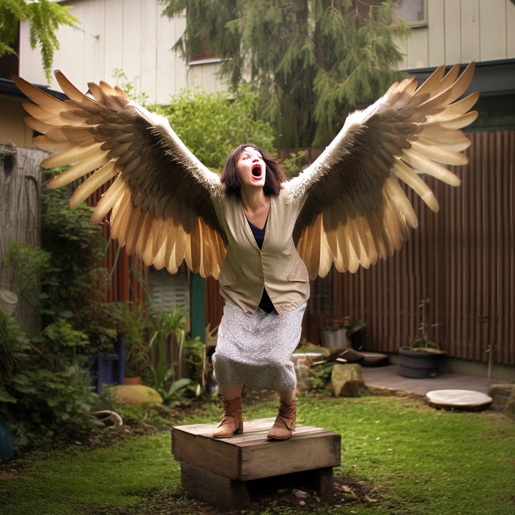 waifumachine575's tweet photo. She suddenly had the uncontrollable urge to squawk and flap her arms. Then the feathers began to sprout. #birdtf #tfeveryday #aiart https://t.co/q2ttzZr8Jl