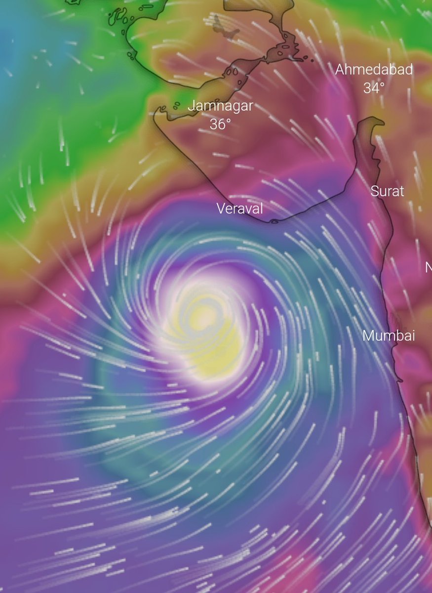 Till Today Evening Ecmwf model was showing #cyclonebiparjoy Landfall at Maharashtra's Ratnagiri

It Has Changed Again To Gujarat's Saurashtra 
215KM of Max Gusts😮

Still We Are At Early Stage To Accurately Predict The Path
Looks Like It Will Boost The #sw #monsoon 
#MumbaiRains