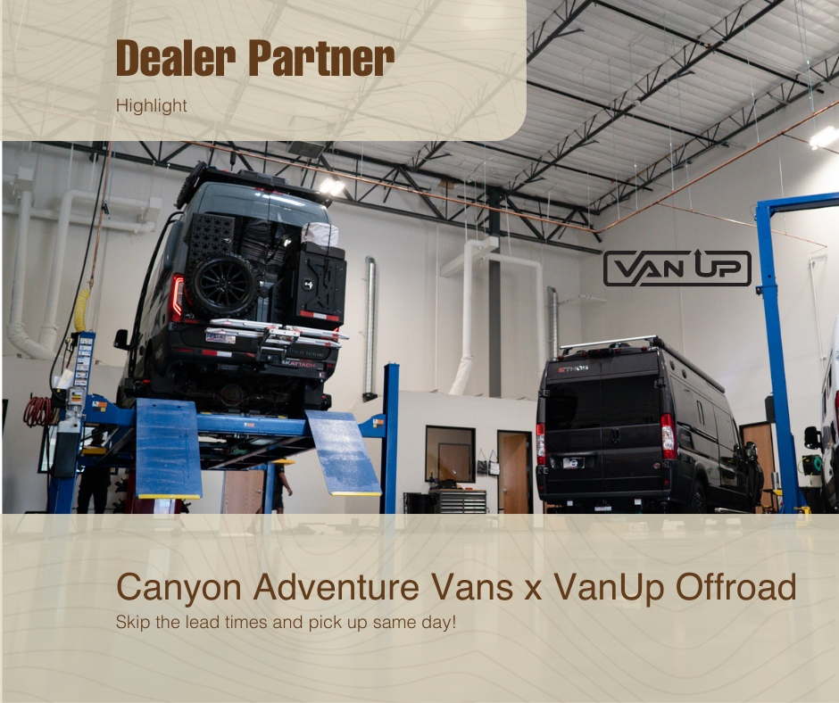 CAVans_inc's tweet image. Canyon Adventure Vans is officially teaming up with VanUp Offroad to bring you closer to your adventure, faster! Order through our new partner @vanupoffroad and get shorter lead times on your order! 
.
.
.
#CanyonAdventureVans #VanUpOffroad #dealerpartner #mercedesrevel #revel4x4