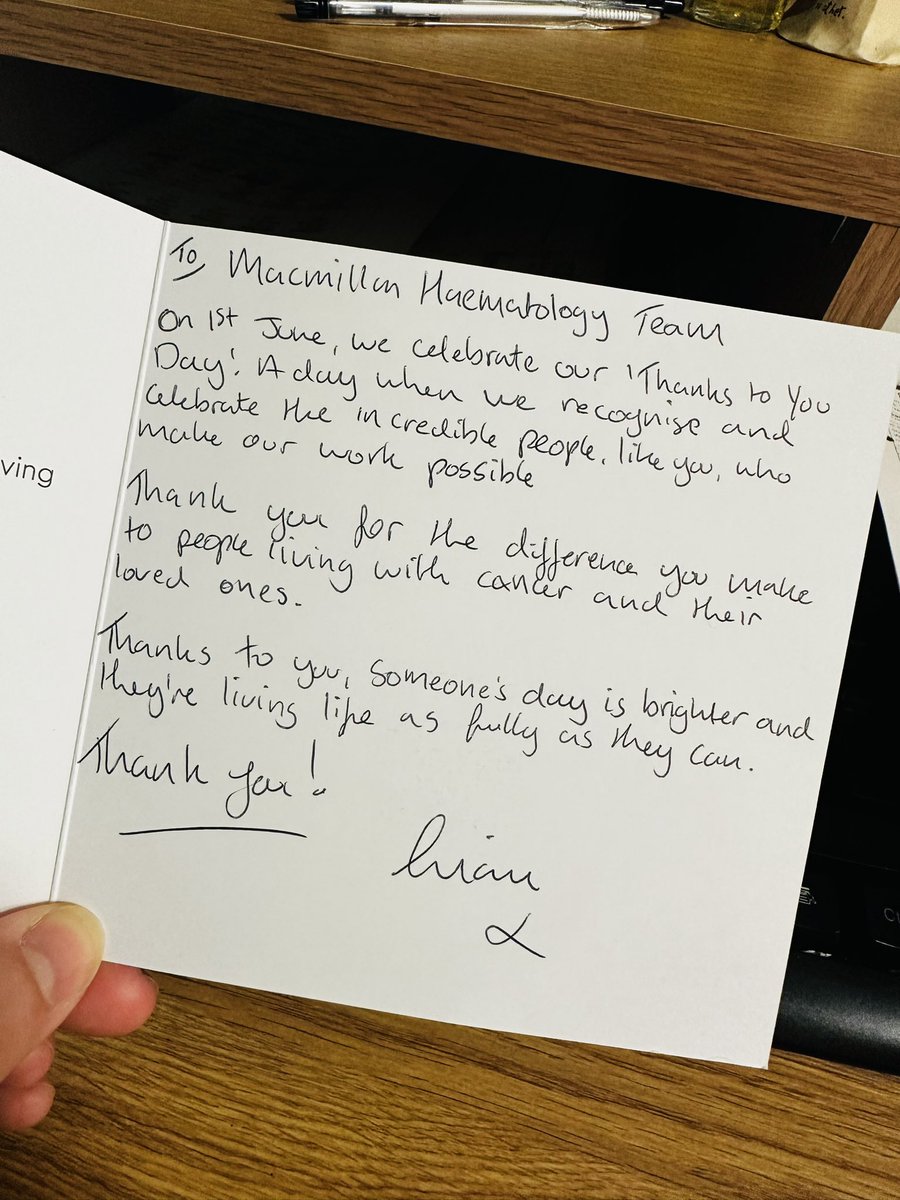 louchap01's tweet photo. @OldhamCO_NHS the Macmillan CNS team would like to thank @macmillancancer for supporting us. To receive this card at the end of a tough week makes the team feel appreciated! #thankstoyou #brightensomeonesday @NCACANCERNURSES https://t.co/FPlJ4SpPB7