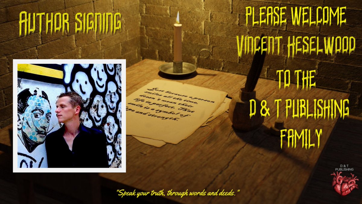 Joining the D&amp;T crowd! 

Vincent Heselwood, with his novel, The Taste of Tiny Bones. The Boogeyman isn’t real, or is he? <a href="/Eleanorsciolis1/">Vincent Heselwood (Eleanorsciolistein)</a> 

Welcome to the D&amp;T family, Vincent!