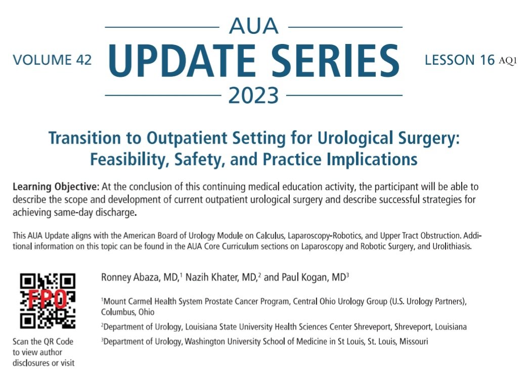 Nazih Paul Khater, MD, FACS (@nazihkhatermd) on Twitter photo Interested in learning more about "OUTPATIENT" #Robotic Surgery, #PCNL, and others?🏥➡️🏠
✅ Here is a terrific #AUA update series lesson, online today! <a href="/DrRonneyAbaza/">Dr. Ronney Abaza</a> <a href="/NazihKhaterMD/">Nazih Paul Khater, MD, FACS</a> Paulkogan 💯 auau.auanet.org/US2023-16#grou…
<a href="/AmerUrological/">Amer. Urol. Assn.</a> <a href="/so_uro/">UroSoMe</a>
<a href="/JenniferARegala/">Jennifer Regala</a> <a href="/Uro_Res/">The Urology Applicant ⚕</a> <a href="/Uro_News/">Urology News</a> Interested in learning more about "OUTPATIENT" #Robotic Surgery, #PCNL, and others?🏥➡️🏠
✅ Here is a terrific #AUA update series lesson, online today! <a href="/DrRonneyAbaza/">Dr. Ronney Abaza</a> <a href="/NazihKhaterMD/">Nazih Paul Khater, MD, FACS</a> Paulkogan 💯 auau.auanet.org/US2023-16#grou…
<a href="/AmerUrological/">Amer. Urol. Assn.</a> <a href="/so_uro/">UroSoMe</a>
<a href="/JenniferARegala/">Jennifer Regala</a> <a href="/Uro_Res/">The Urology Applicant ⚕</a> <a href="/Uro_News/">Urology News</a>