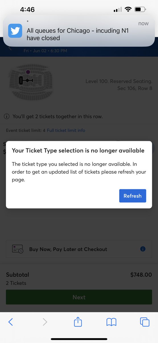 StaceyT1784148's tweet photo. @erastourticks Seats 7 &amp; 8 🤬🤬🤬🤬🤬🤬🤬 https://t.co/1fOAWrkM2u