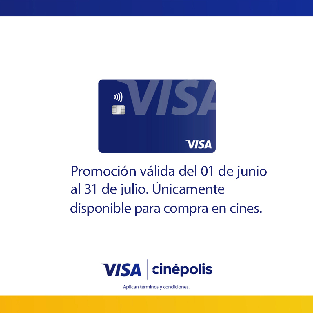 CinepolisPA's tweet photo. 🎥 Vuelve de lunes a viernes Visa Dúo Tickets.
Paga con tu tarjeta Visa  en el  cine y lleva  un acompañante,  de cortesía.
Aplica con todas las tarjetas Visa, de lunes a viernes, en Cinépolis tradicional 2D. #Visadúotickets https://t.co/s5lWfRNwr9