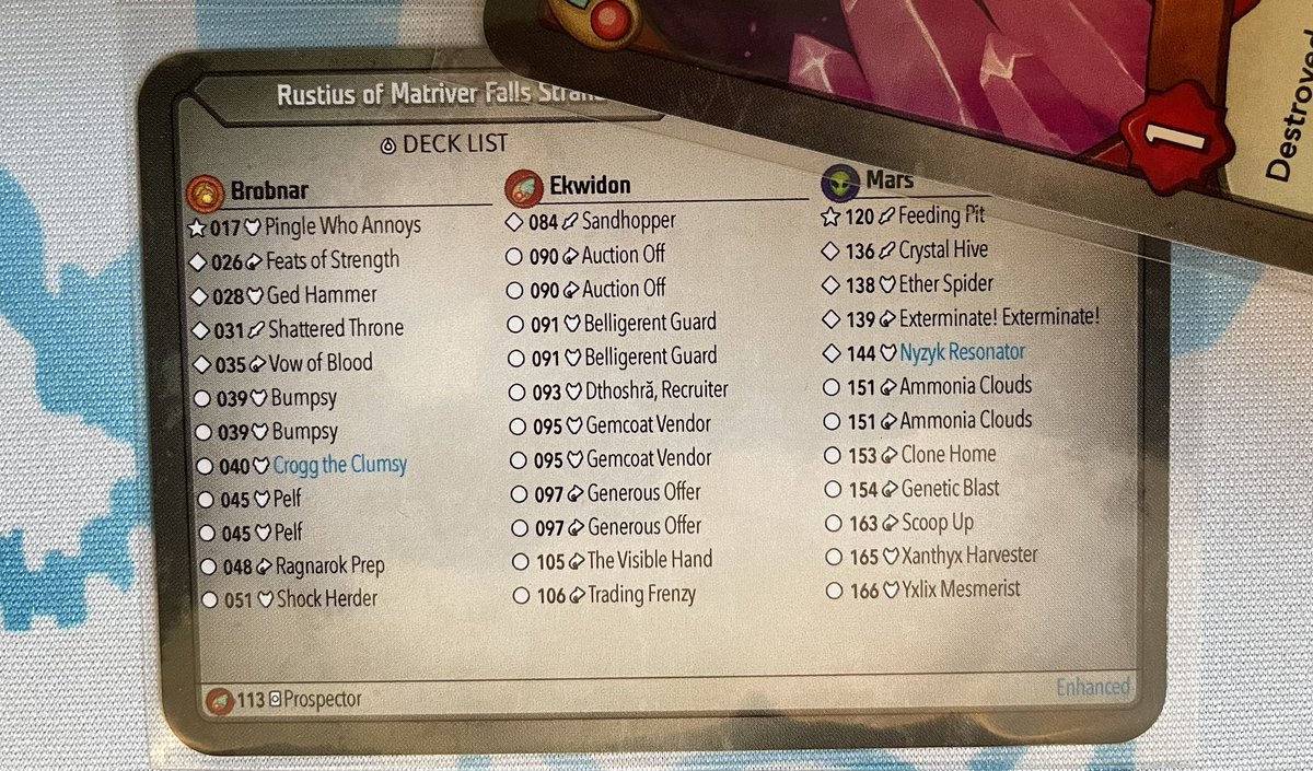 DarkWater106's tweet photo. Last one for today: 1 of 3 prospector decks. Wish had a few more token generators, but still has some &amp; plenty of ways to kill them off. Some R which seems pretty important in WoE https://t.co/vbUEdSIpfe