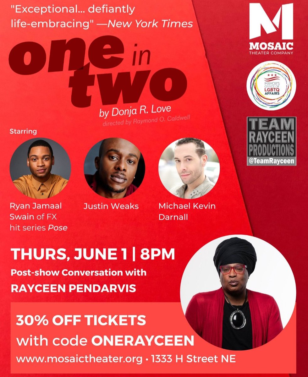 It was such an honor to do the talk back after #OneInTwo, now playing at the @Mosaic_Theater. A must-see for all support the arts in Washington DC. 
#Pride #dmvevents #theater
Rayceen.com
