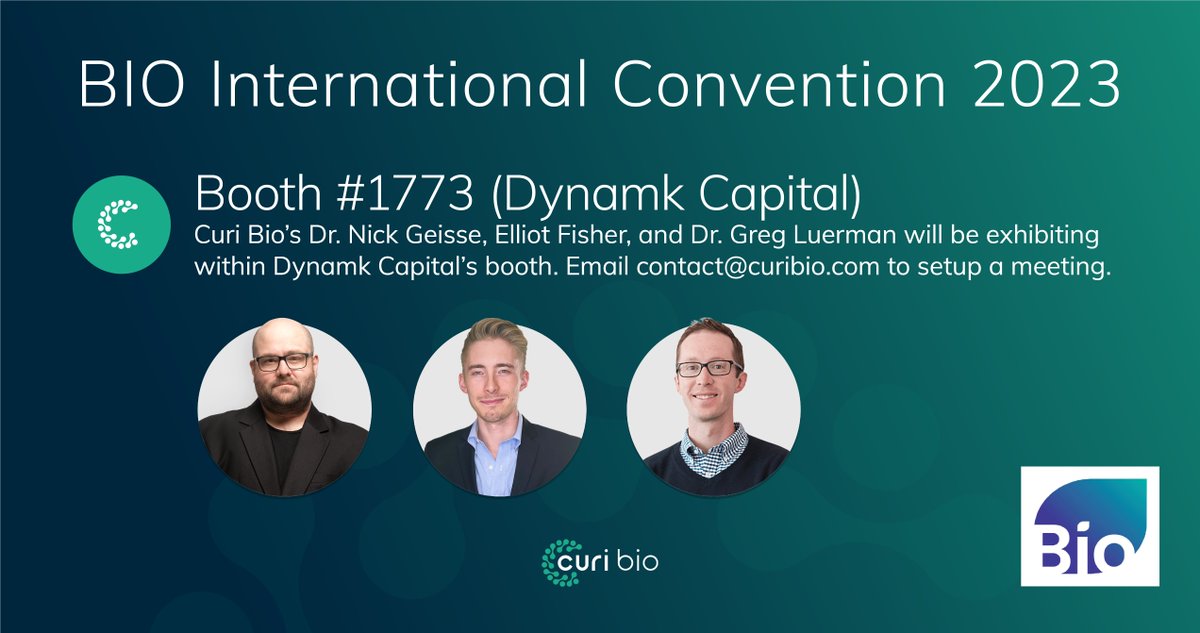 Don't miss Curi Bio at BIO next week! We will be co-exhibiting at Dynamk Capital's booth #1773.

#Bio2023 #3DTissues #CellCulture #DrugDiscovery #TranslationalResearch #DrugDevelopment #EngineeredTissues #StemCells