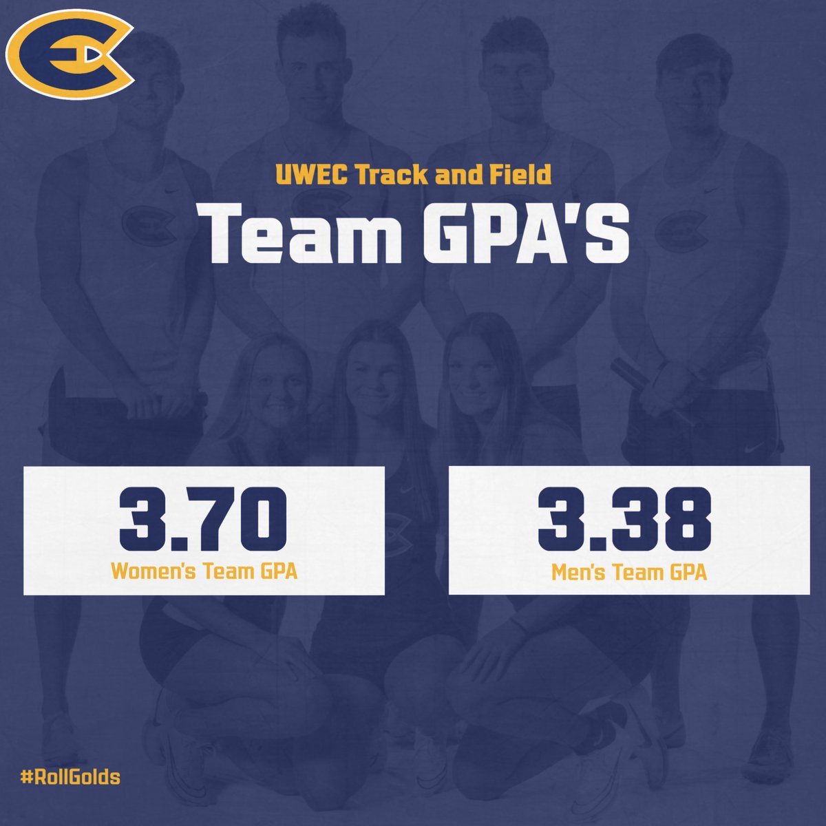 uwectrack's tweet photo. The team got it done on the track and in the classroom this past semester! #rollgolds https://t.co/0LLvHDz5cW