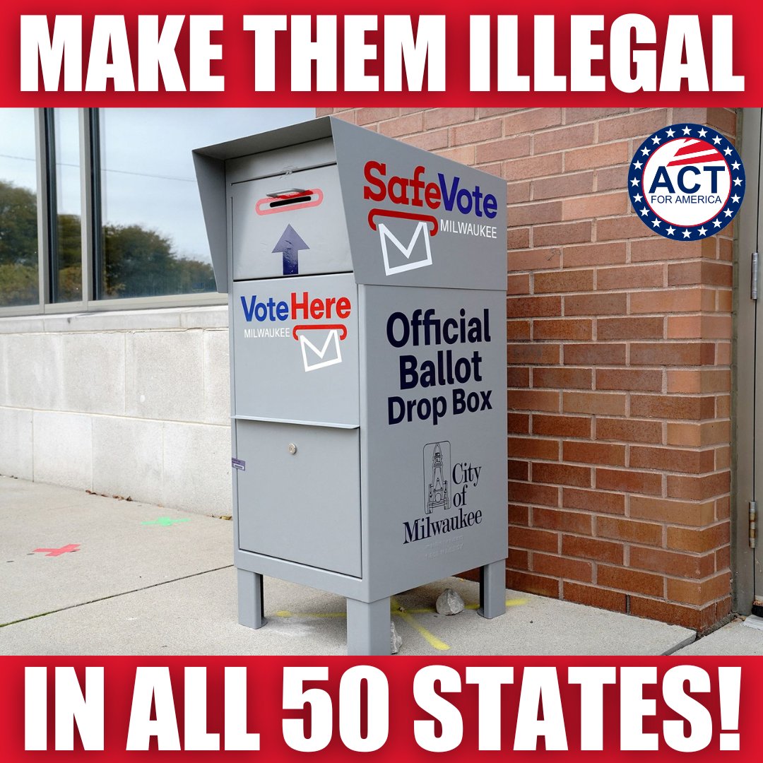 ACTforAmerica's tweet image. BAN BALLOT DROP BOXES NOW ➡️ bit.ly/3JmiqIA