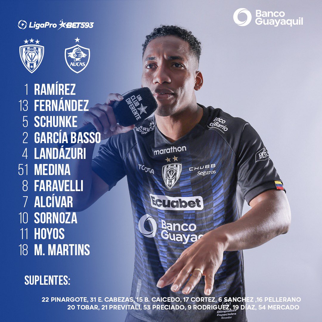 IDV_EC's tweet photo. 🚨 @BancoGuayaquil presenta:
1⃣1⃣ 📝Alineación #IDV ⚽🏃🆚 @Aucas45 #UnClubDiferente                                                                           Encuentra la camiseta oficial de Independiente Del Valle en https://t.co/3S5mXN16vc https://t.co/5ebQHeUojH