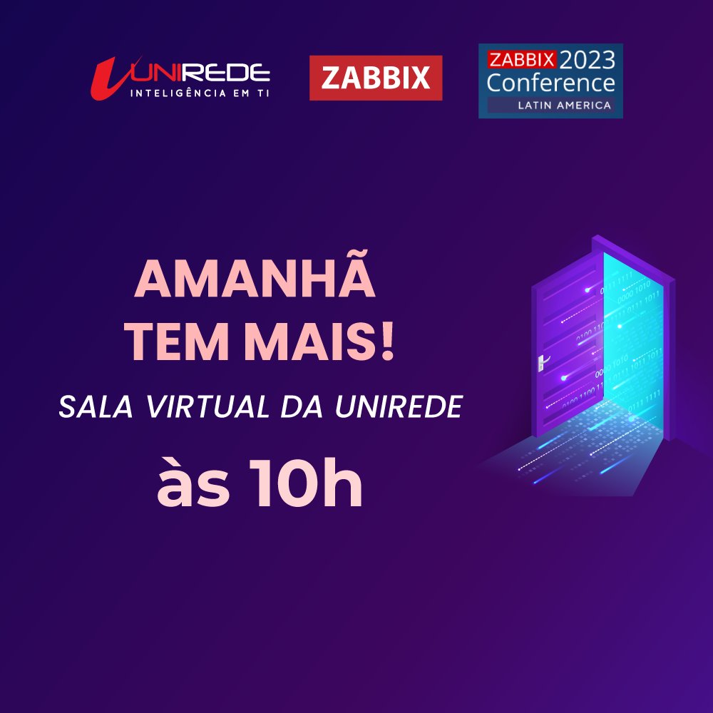 unirede's tweet photo. Uau, que dia!😊
E, amanhã tem mais conteúdo! 🚀
A partir das 10h: https://t.co/4u7V8So872
#unirede #zabbix #zabbixconferencelatam23 https://t.co/5j2TULlEm6