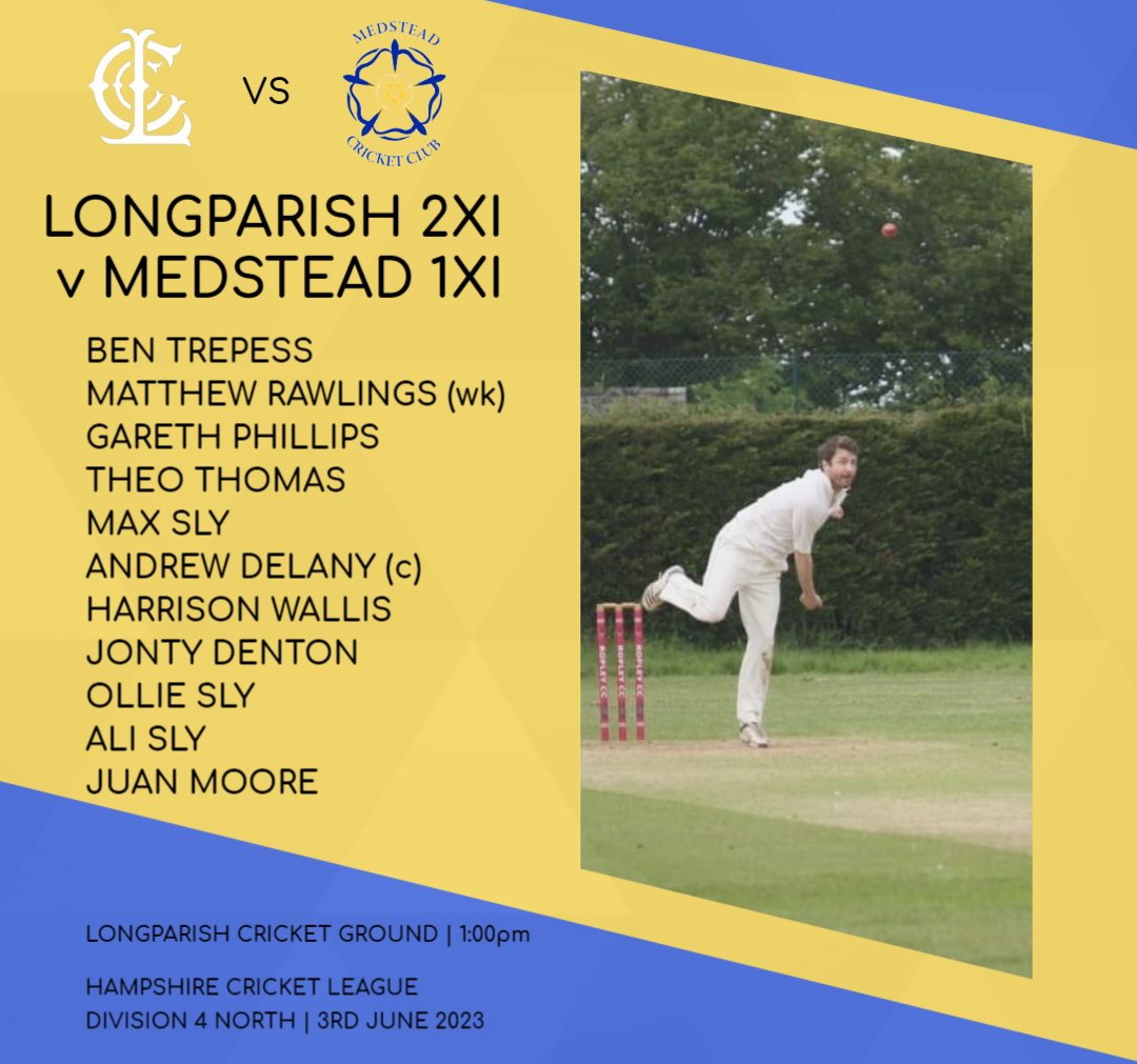 Looking to bounce back from a couple of tough games over the last week, Medstead's 1XI make the journey over to Longparish tomorrow afternoon. Go well gents