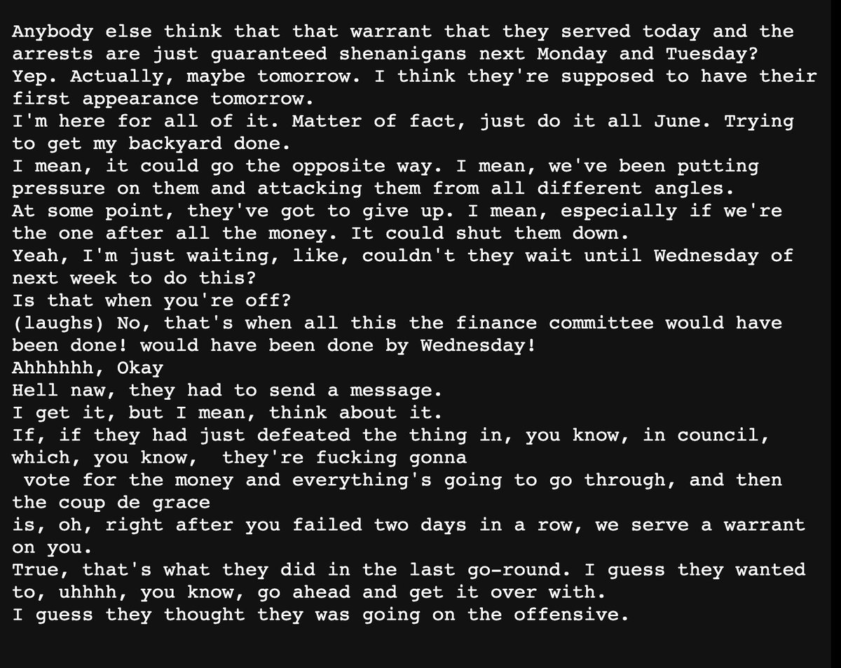 Okay I want everyone to read this transcript of a radio conversation between Atlanta police officers regarding the arrests of the Atlanta Solidarity Fund Activists.