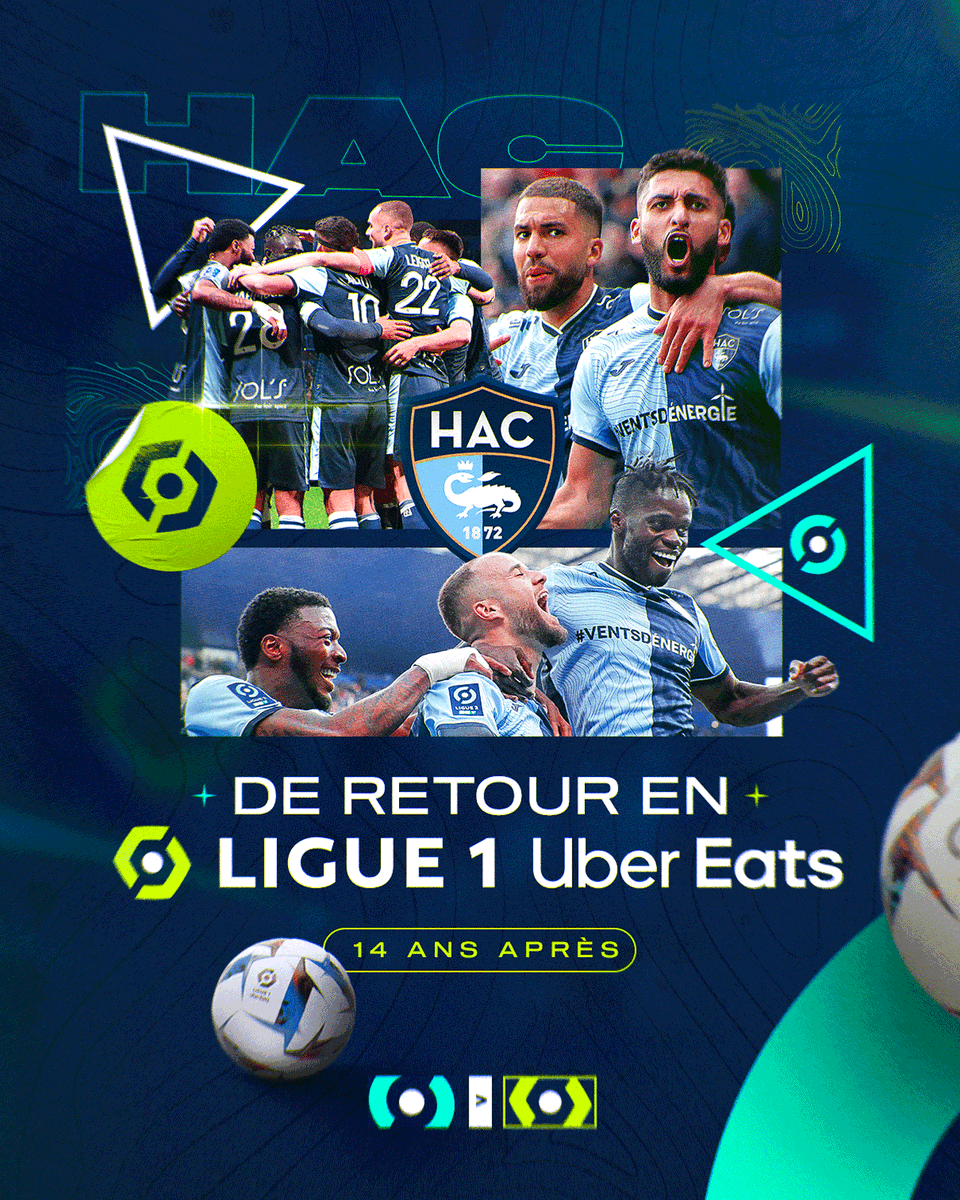 Ligue1's tweet photo. Le @HAC_Foot est de retour 🔙💥 https://t.co/yNxfdjTDLj