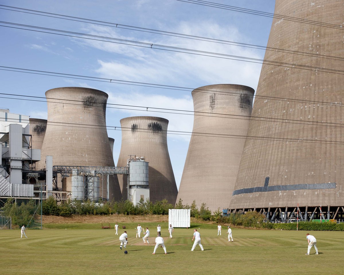 Ferrybridge Power Station Cricket Club 
and Ferrybridge C Power Station
Yorkshire
—
Photo: Luke O'Donovan, 2019
—
via <a href="/margarethowell/">Margaret Howell</a>