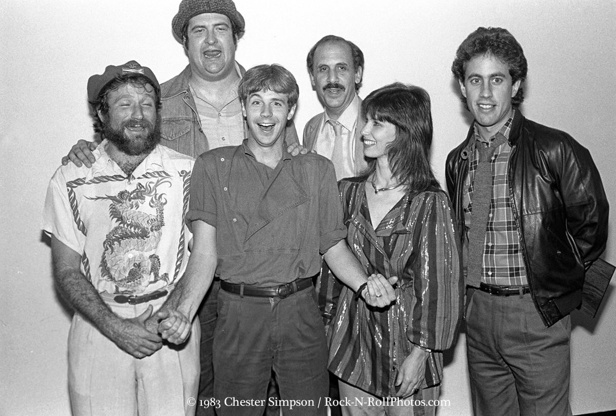 Hanging with my friends!
Left to right: Robin Williams, Michael Pritchard, me (Dana Carvey), Alex Bennet, Lori Kaplan and Joey Sheffield.