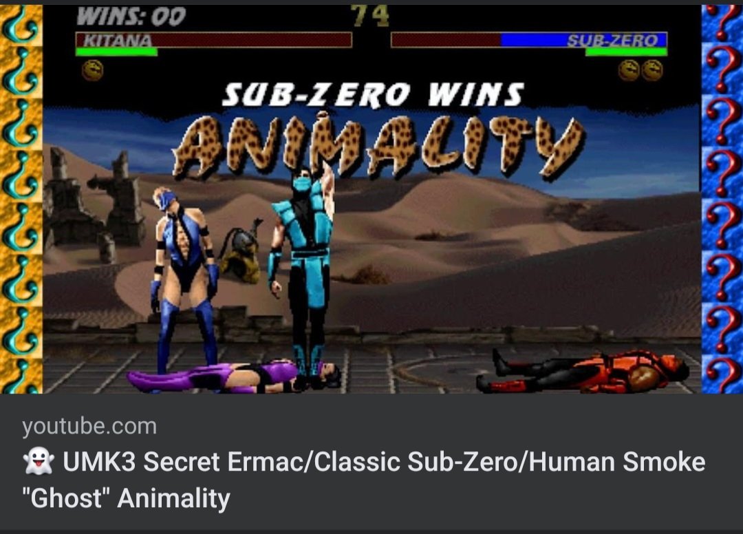 MortalKombatAK's tweet photo. via #MgoUmk

Secret Ultimate @MortalKombat 3 #Ermac/Classic #SubZero/#HumanSmoke Ghost #Animality

Tap⬇️
https://t.co/wpWNx8ylQK

#ultimatemk3 #umk3 #mortalkombat #animality #classicsubzero #hsmoke #smoke #testyourmight #kombatnetwork #mkarcadekollection @noobde @therealsaibot https://t.co/7yVbnlfjqT
