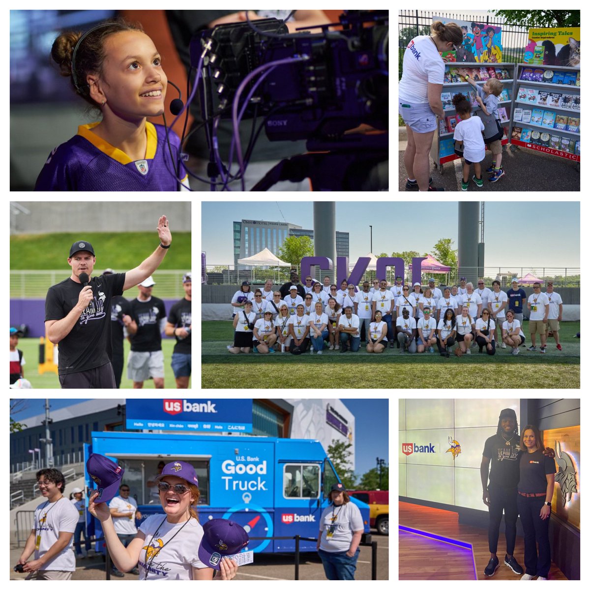 I had a blast joining <a href="/usbank/">U.S. Bank</a> volunteers and <a href="/Vikings/">Minnesota Vikings</a> players, coaches and staff for the Team Up to Give Back event this week. We encouraged students to dream big, work hard and get a jumpstart on their summer reading goals by choosing books to take home#CommunityPossible
