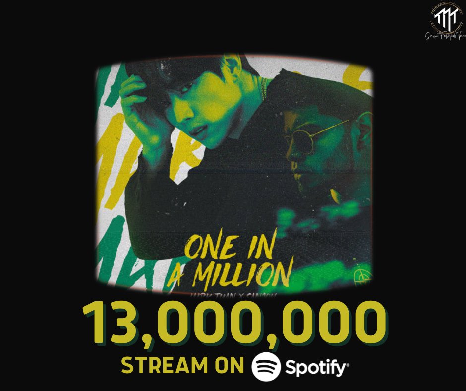 ' #OneinaMillion ' has surpassed 13M Streams on Spotify 🎉

Congratulations, Mark! 🫶🏻💚

Let’s keep streaming it with all of Mark’s songs. 

🎧 : open.spotify.com/artist/4l1q0z9…

#OneInAMillion_MarkTuan #theotherside 
#MarkTuan #마크 #段宜恩 @marktuan @dnaofficial