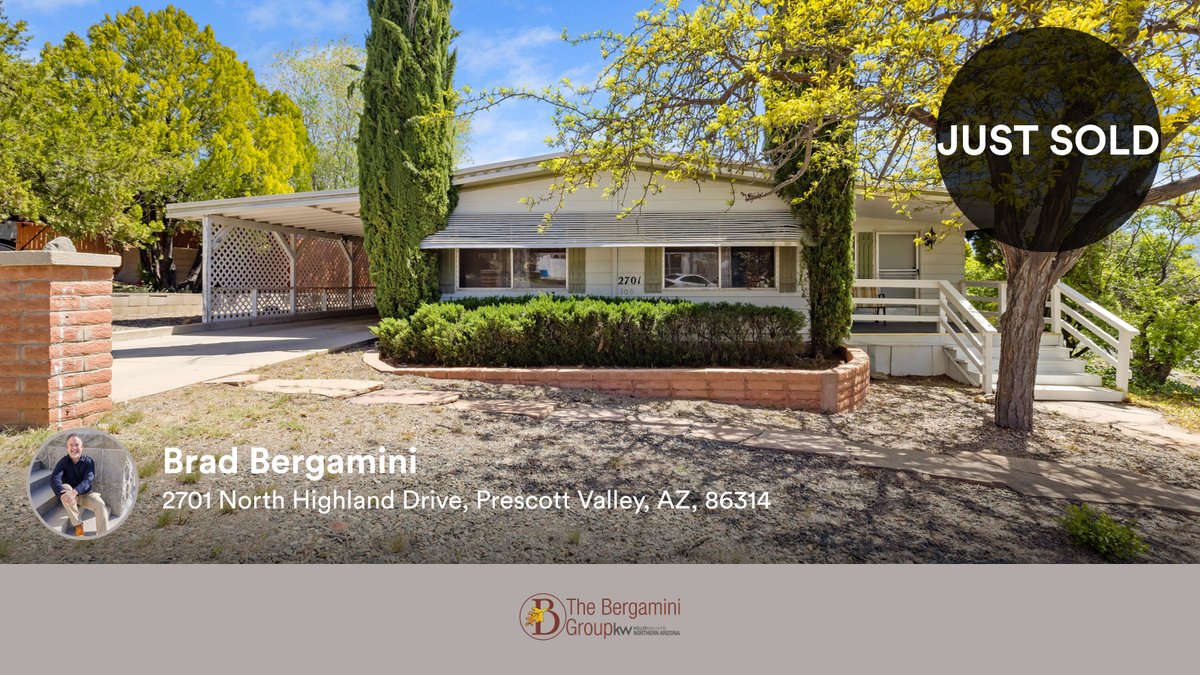 BergaminiGroup's tweet photo. 🛌 2 🛀 2 🚘 2
📍 2701 North Highland Drive, Prescott Valley, AZ, 86314

My latest sale on RateMyAgent.
 SA532126000
https://t.co/35dlqC3XUw

...
#ratemyagent #realestate https://t.co/eEPnuueQey