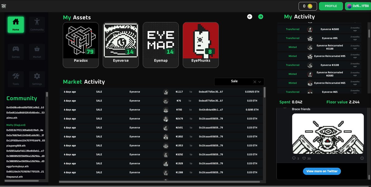 SanaeMolly's tweet photo. I really love how the dashboard it's easy to navigate and see all my @eyeversed assets !!
BRACE !!
#eyeversed https://t.co/fFrnQuBOPj