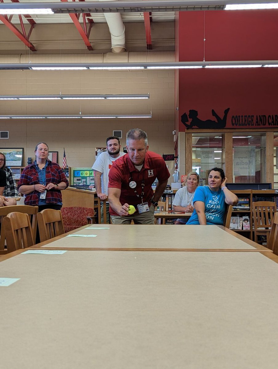 ssageser's tweet photo. HCHS Teachers and Staff participated in a We ARE TEAM CHALLENGE called "Let It Roll".  #WeAREHC https://t.co/M9PJwqMW14