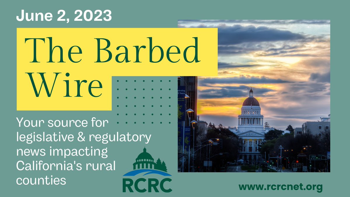 RuralCounties's tweet photo. Check out the latest edition of the #RCRCBarbedWire newsletter, now available! Your source for legislative & regulatory news impacting California's #ruralcounties Read here: https://t.co/cVGoYvc9HK https://t.co/faTPXW9o0K