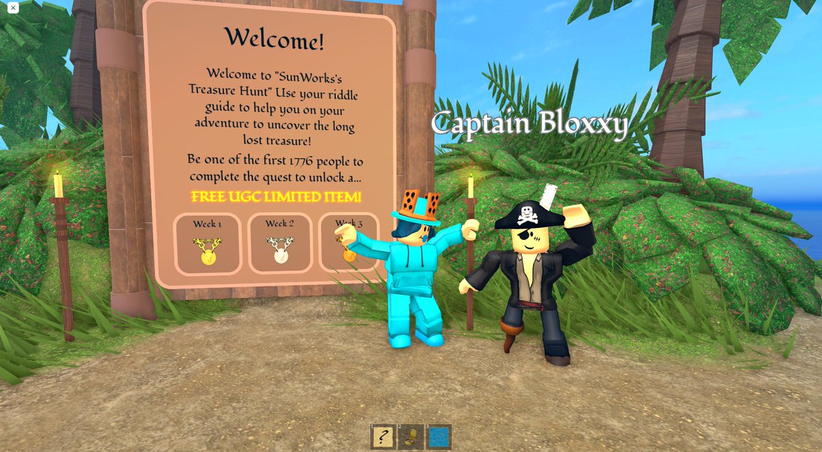 FREE UGC LIMITED ITEM!

Getting ready to help the Cap'n uncover his long lost treasure. be sure to like and favorite the game to win a FREE #RobloxUGCLimited 

roblox.com/games/13610859…