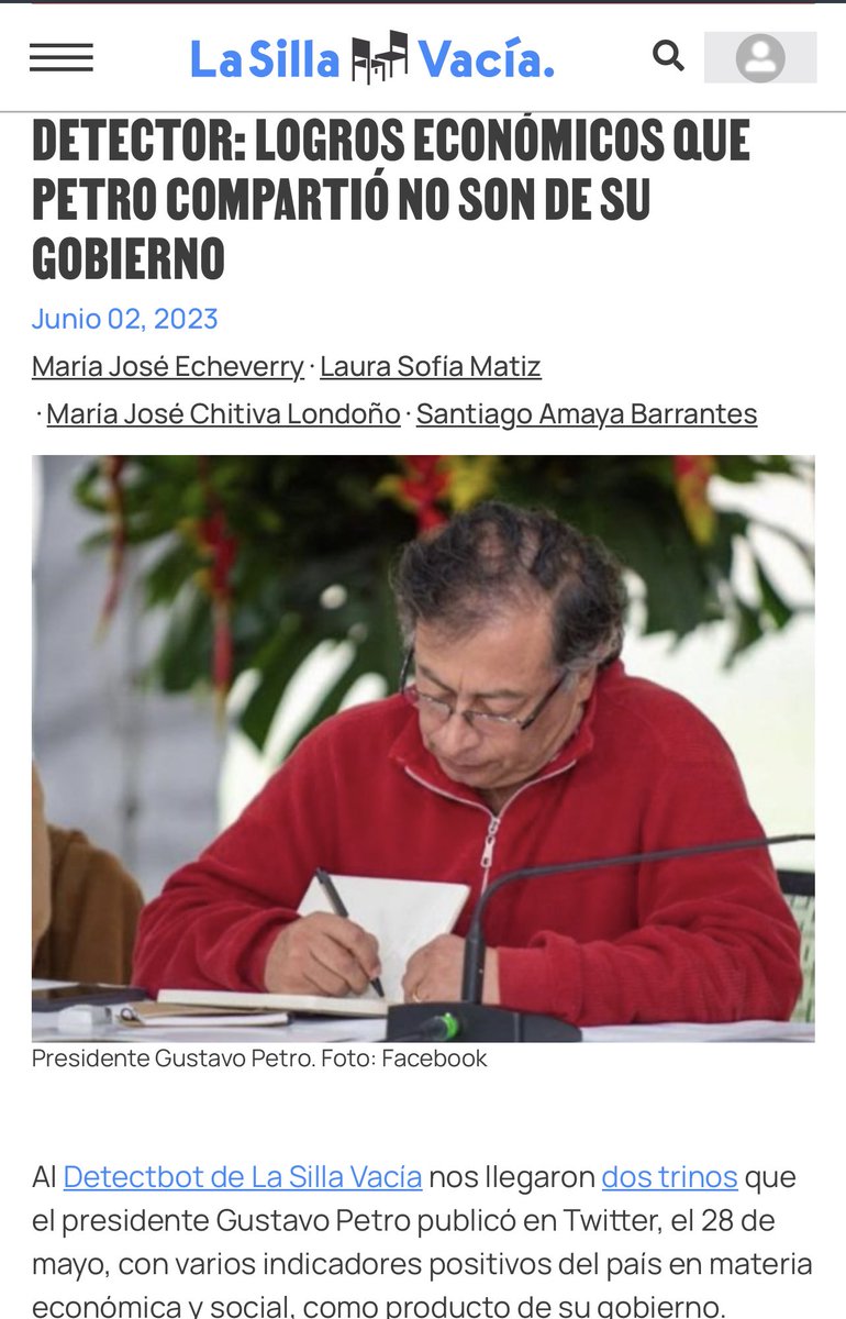 🇨🇴ATENCIÓN. La <a href="/lasillavacia/">La Silla Vacía</a> desmiente al presidente <a href="/petrogustavo/">Gustavo Petro</a> sobre sus supuestos logros económicos que compartió.

La mayoría no son de su gobierno. Se deben a factores externos, o a tendencias que vienen de antes. 

El gobierno Petro NO HA HECHO NADA Son los empresarios
