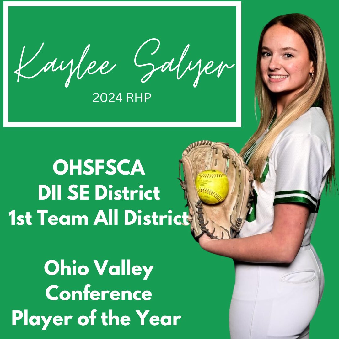 FHSsoftballOH's tweet photo. @KayleeSalyer  receiving high honors in the district and conference for dominating in the circle this season. https://t.co/axOj0P6JkR