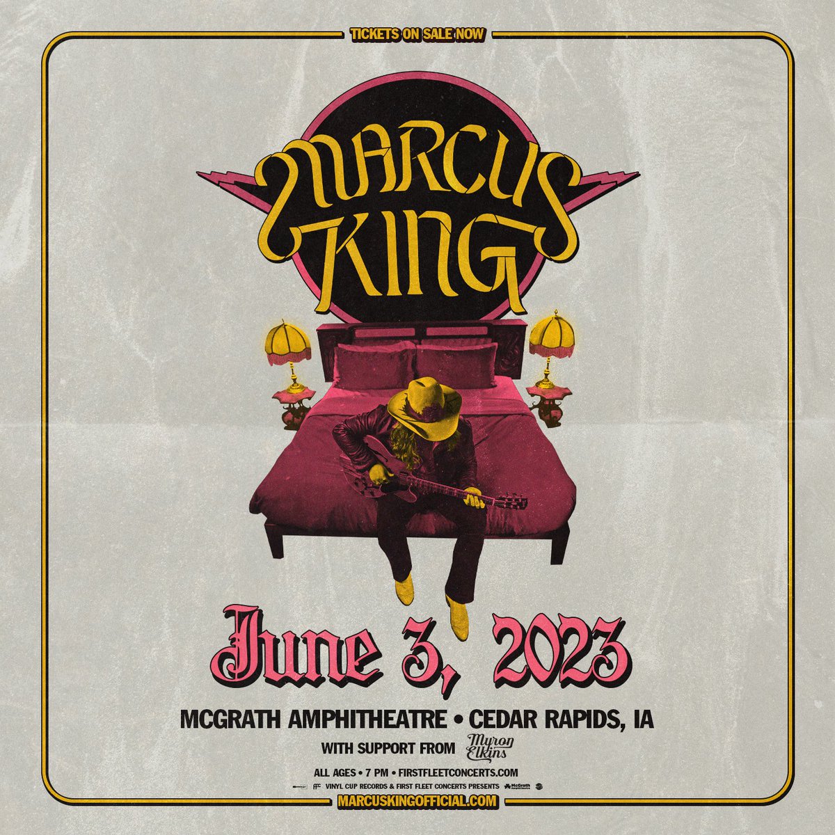 🔥 Don't miss <a href="/realmarcusking/">Marcus King</a>  TONIGHT at the McGrath Amphitheatre 🔥 
Show starts at 7:30  
Get tickets now at bit.ly/40Fdu73  
See you all soon!