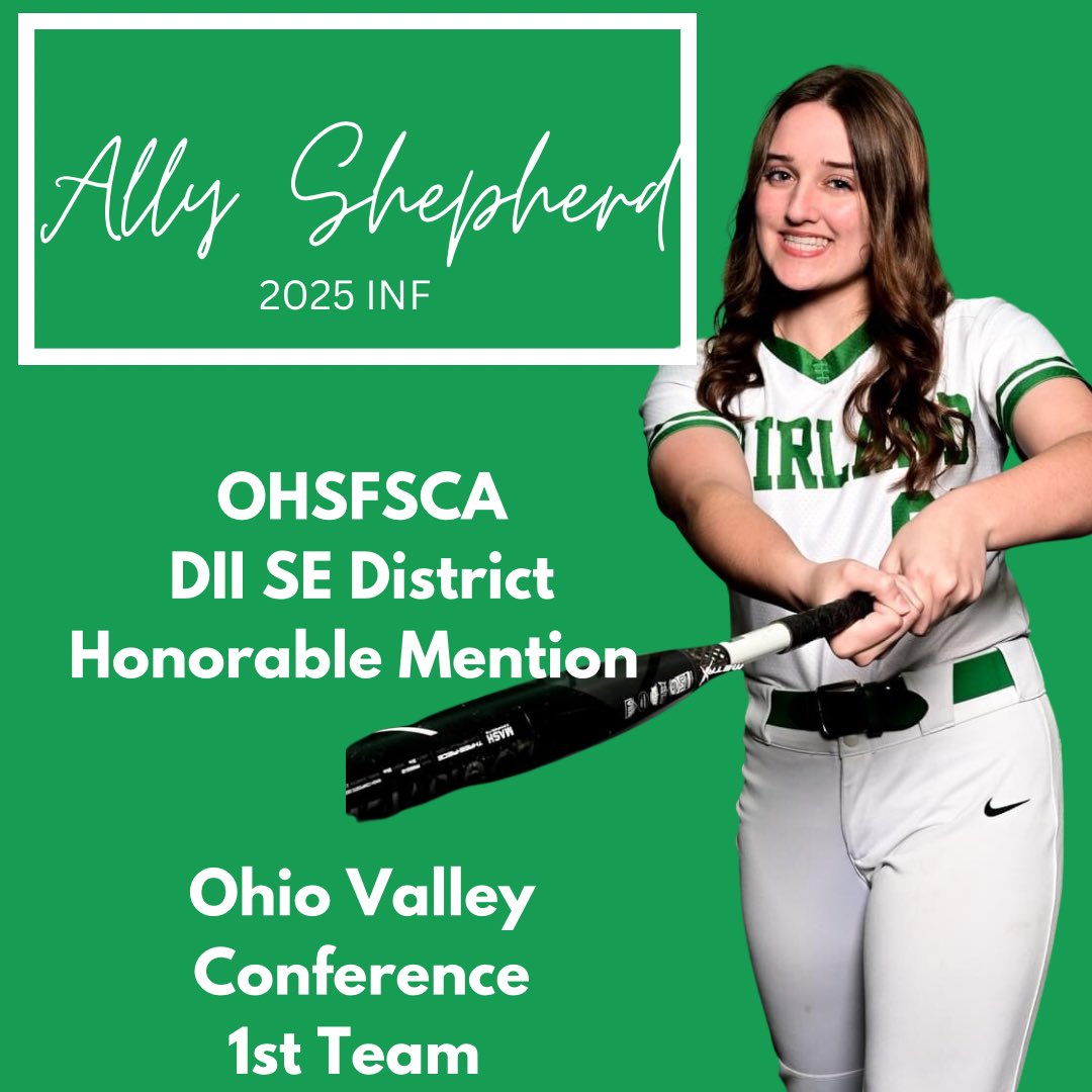 Dragon third baseman Ally Shepherd also received honorable mention in the district and 1st team all conference.