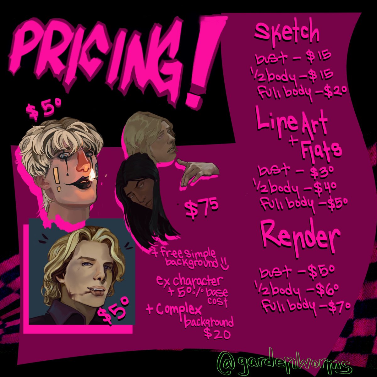 gardenwormz's tweet photo. opening my commissions!! :D https://t.co/PSyptD8P52
