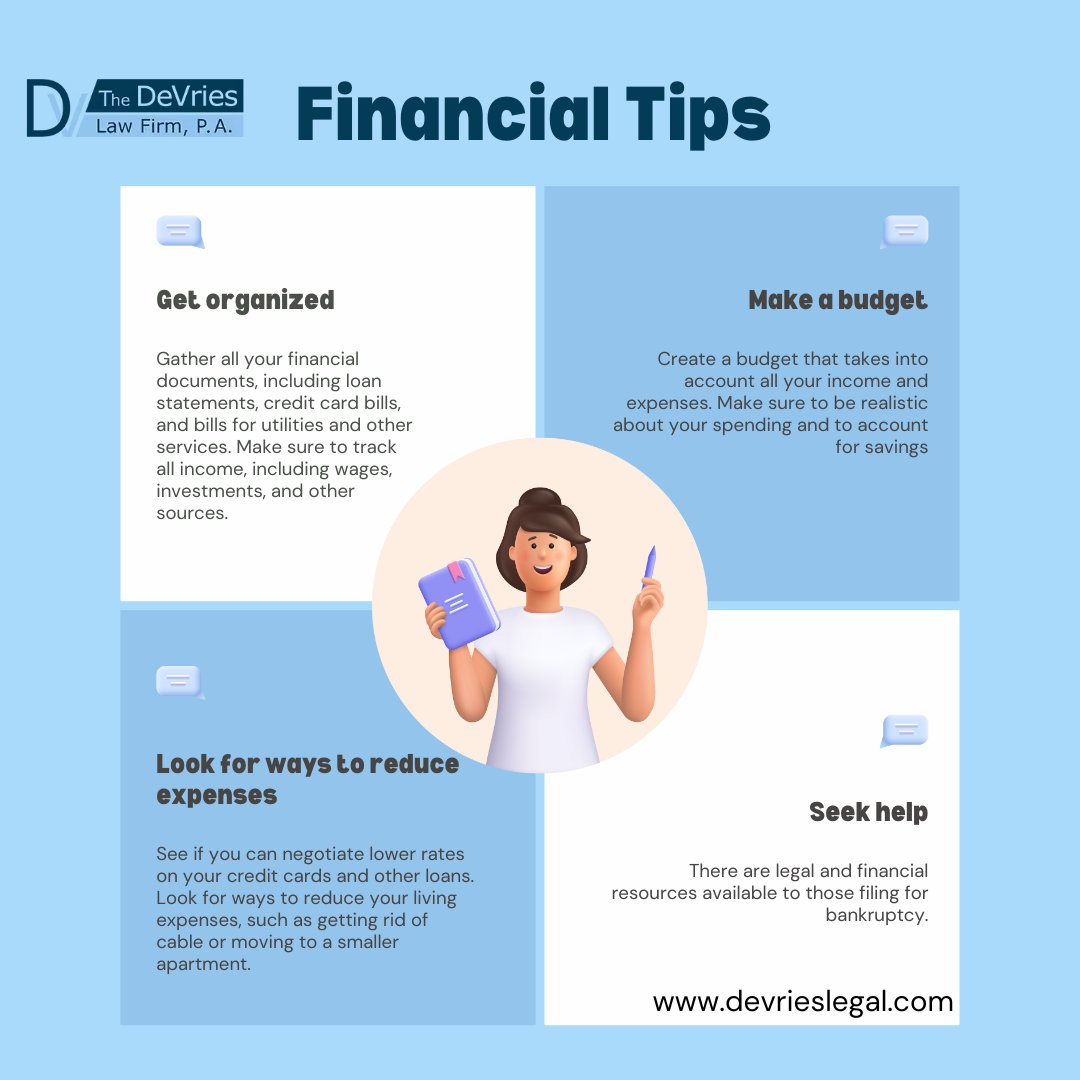 Struggling financially? We've got some great tips to help you stay afloat. #Bankruptcy #FinancialTips #MoneyMatters #TakeControl