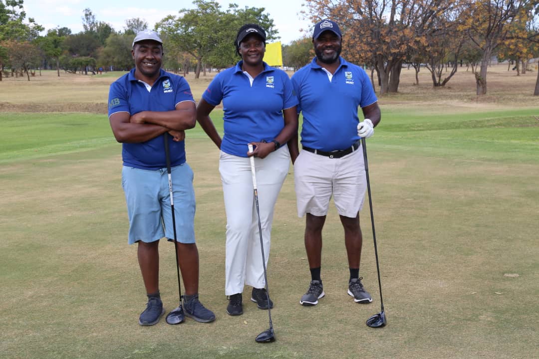nustzim's tweet photo. Golf teams looked stunning in the #NUSTGolf2023 branded Tshirts on the turf today. Shortly we get to learn who the winners are. Congratulations to all who played 👏👏👏 #nust2023 #thinkinotherterms #choosenust @OldMutualZW @zb_foryou @SimbisaBrands @Macdonaldsbricks https://t.co/rhEDE5hgX2