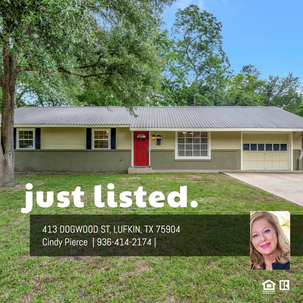 360mediaofeasttexas.hd.pics/413-Dogwood-St
JUST LISTED!
413 Dogwood Street Lufkin, TX
$169,000
So cute! 3 bedroom 1 bath home with many updates! See today! 936-414-2174
#lufkinrealestate #realestate #newlisting #justlisted #homesforsale #househunting #forsale #realtor #broker #cindypiercesellstexas