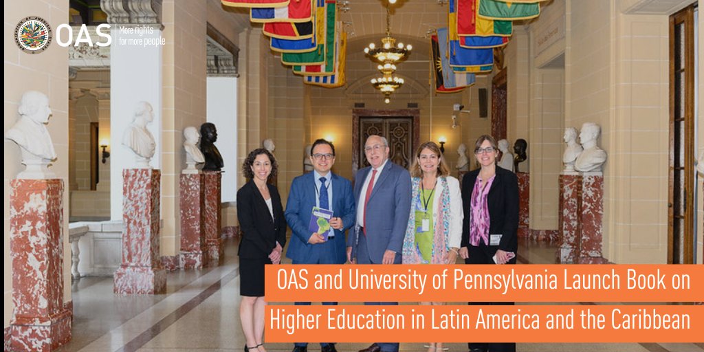 📗The #OAS and the University of Pennsylvania launched the book Higher Education in #LatinAmerica and the #Caribbean : Civic Engagement and the Democratic Mission, today at OAS headquarters in Washington D.C. ℹ️ bit.ly/3qqjUKB