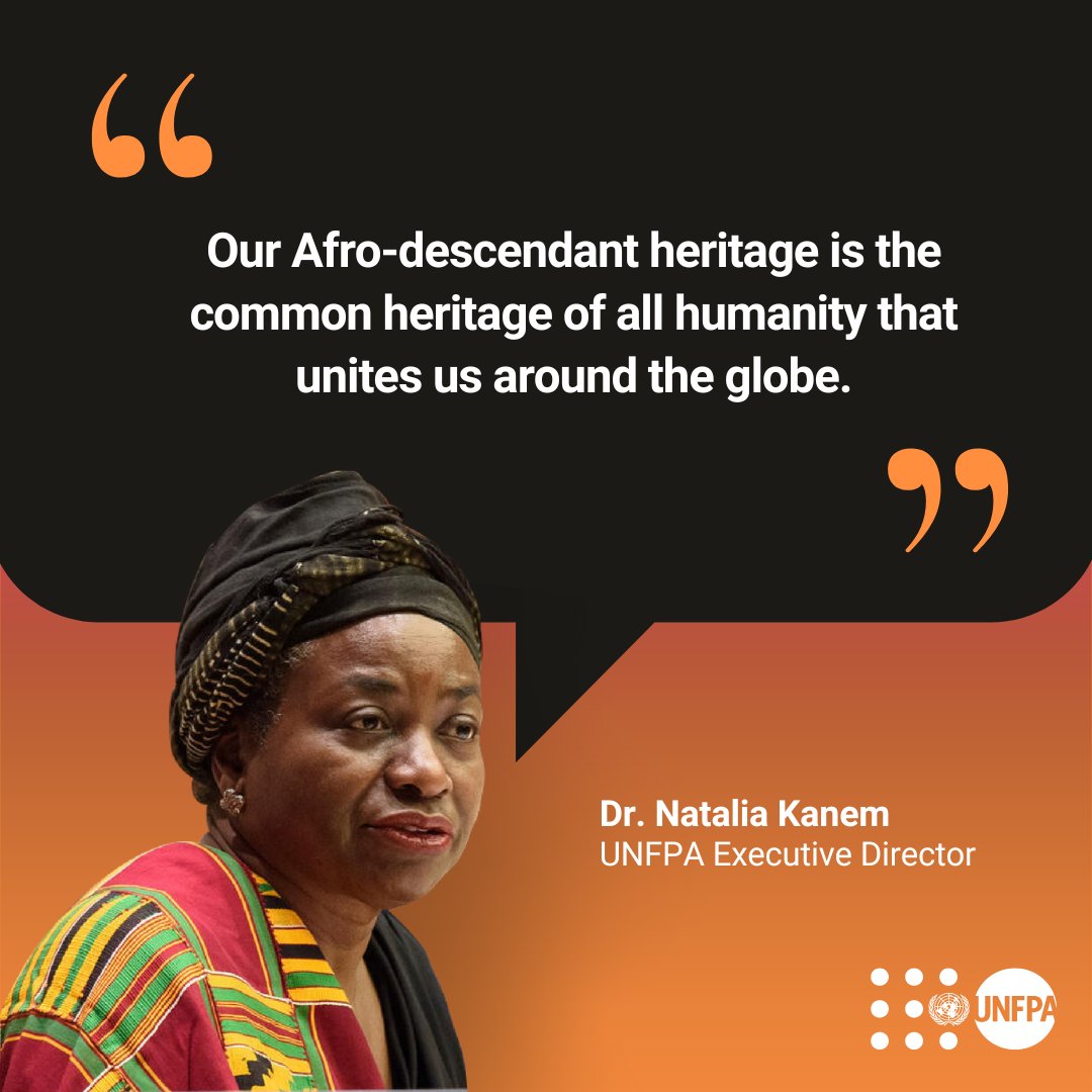 "We all share the same roots, the same present and a common future."

See <a href="/Atayeshe/">UNFPA Executive Director</a>'s full remarks during the 2nd Session of the Permanent Forum on People of #AfricanDescent: unf.pa/cru

#GlobalGoals