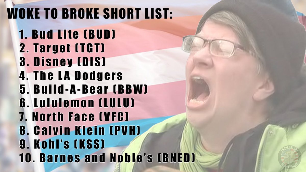 EndWokeness's tweet photo. Project Woke To Broke: 10 corporations to boycott right now (will explain below)

If we make a good example out of them, it will scare the others off

Please share this list far and wide https://t.co/BE7TJCzZwA