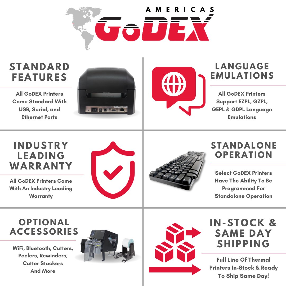 GoDEXAmericas's tweet image. Some of the things you can expect from #GoDEX Products &amp;amp; Services 🤝

#GoDEXPrinter #ThermalPrinter #LabelPrinter #BarcodePrinter #Label #Barcode #Printer #Manufacturing #Technology #WeHaveStock #InStock #ReadyToShip #SameDayShipping #SupplyChain #DirectThermal #ThermalTransfer