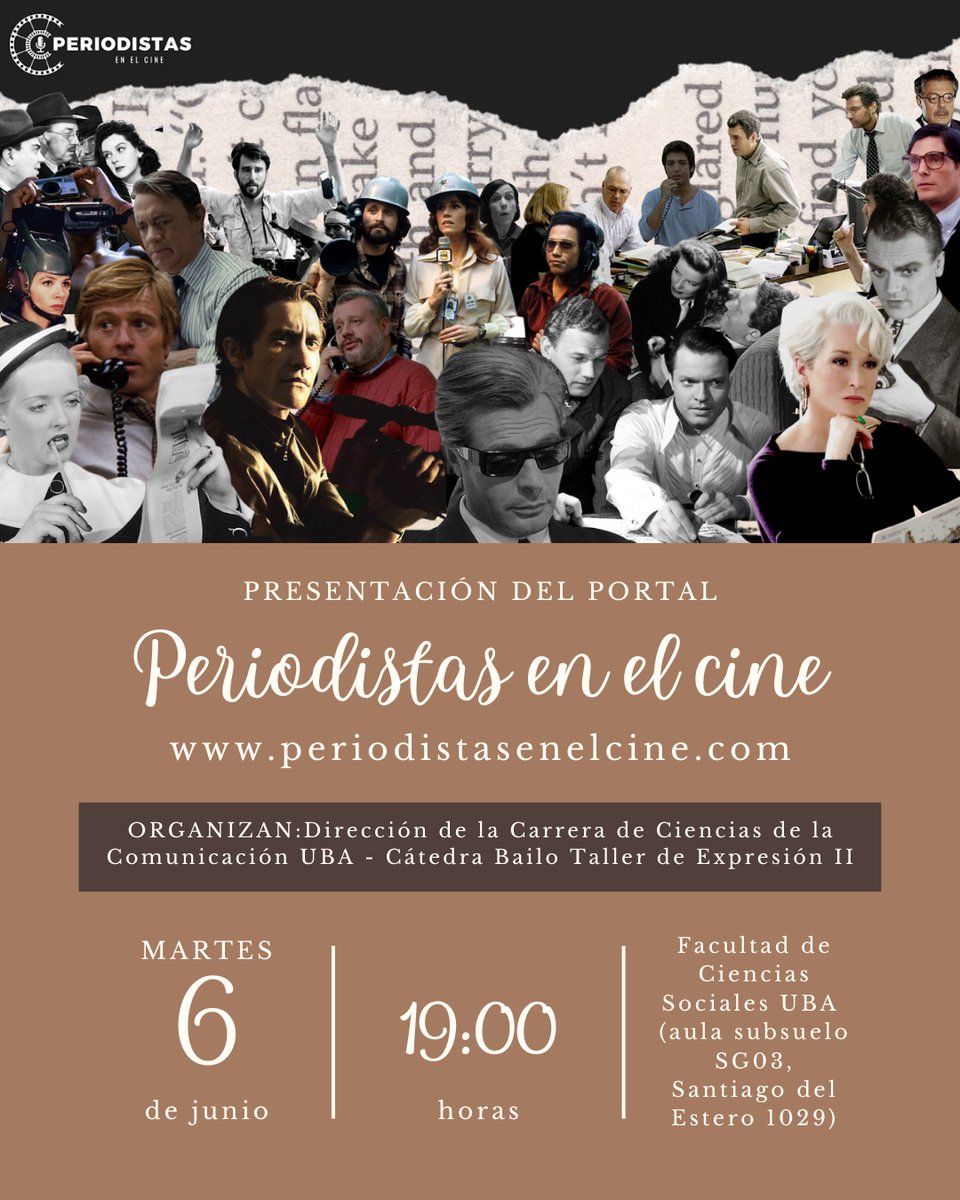 mbarrientos77's tweet photo. Arranca la gira de presentaciones del portal "Periodistas en el cine", que hicimos junto a @fedebillie.

Martes 6, a las 19hs, en @ccomUBA.
Miércoles 7, a las 20hs, en @TeayDeportea junto a @mfmugica y @ezequielboetti.

Pueden ver el sitio en https://t.co/8gbiQZwRXE https://t.co/LzMYTFr4Uu
