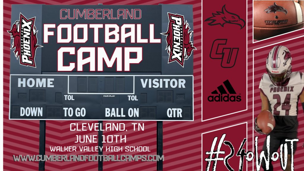 CumberlandFB's tweet photo. East TN the Phoenix are coming to you next weekend! We are excited to be hosting our Second Camp at Walker Valley High School on June 10th. Register Now at https://t.co/ZMVpzyS3ZS
Come Show Up and SHOWOUT!
#CUFootball #24oWoUT #PhoenixCamps #Camp #WERCU https://t.co/yNzMtZwxnI