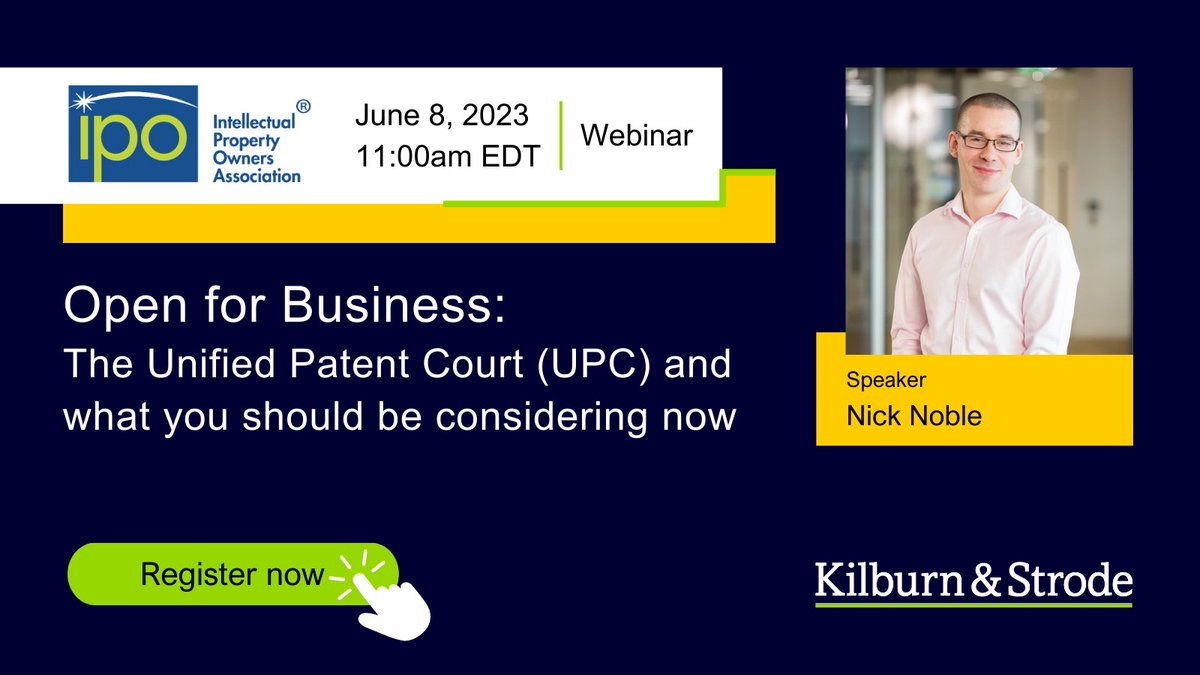 Partner Nick Noble will be speaking at <a href="/IPO/">IPO</a>'s upcoming webinar on June 8, 2023 at 11:00am EDT (4:00pm BST). If you are interested in attending, find out more here: lnkd.in/gbNft5-p #UPC