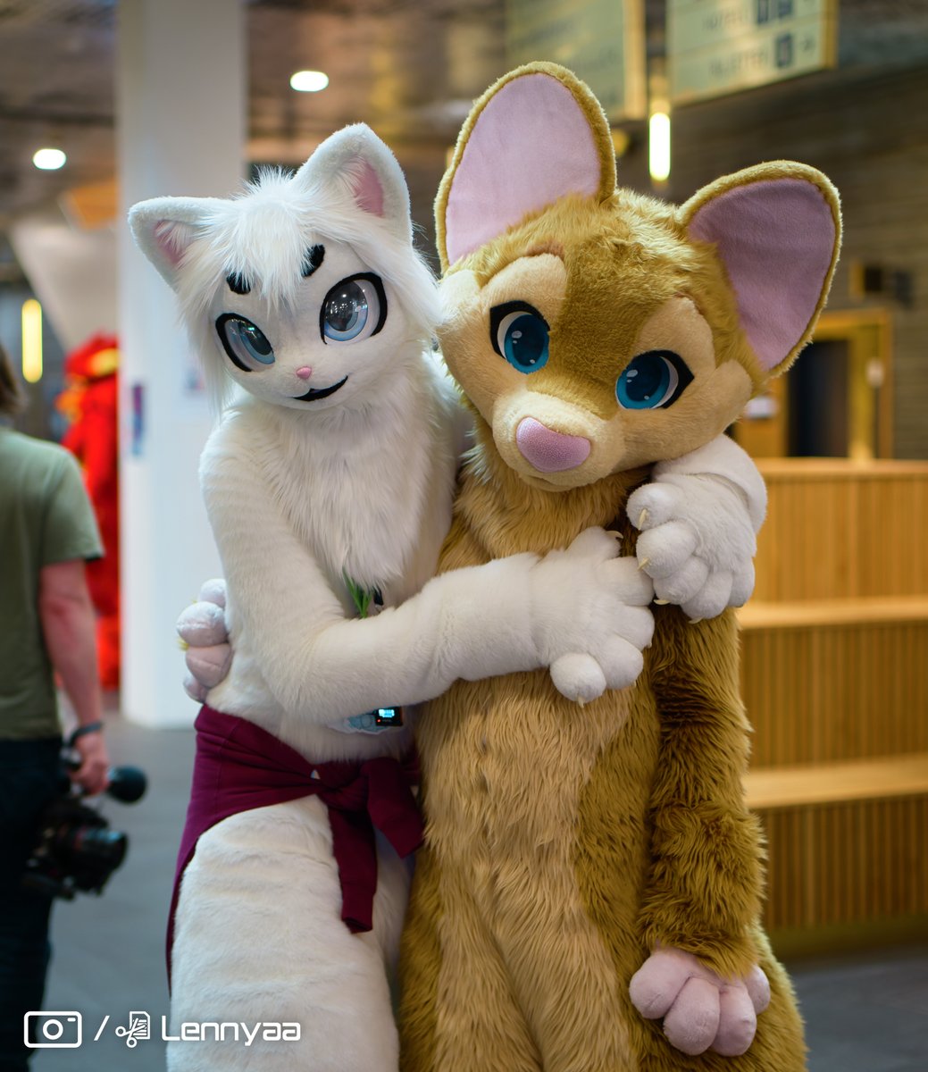 😸Or maybe feast with the mouse instead!

🐱@LennyaaFluff
🐭@NFC_iris

#kemonofursuit #FursuitFriday #nfc2023