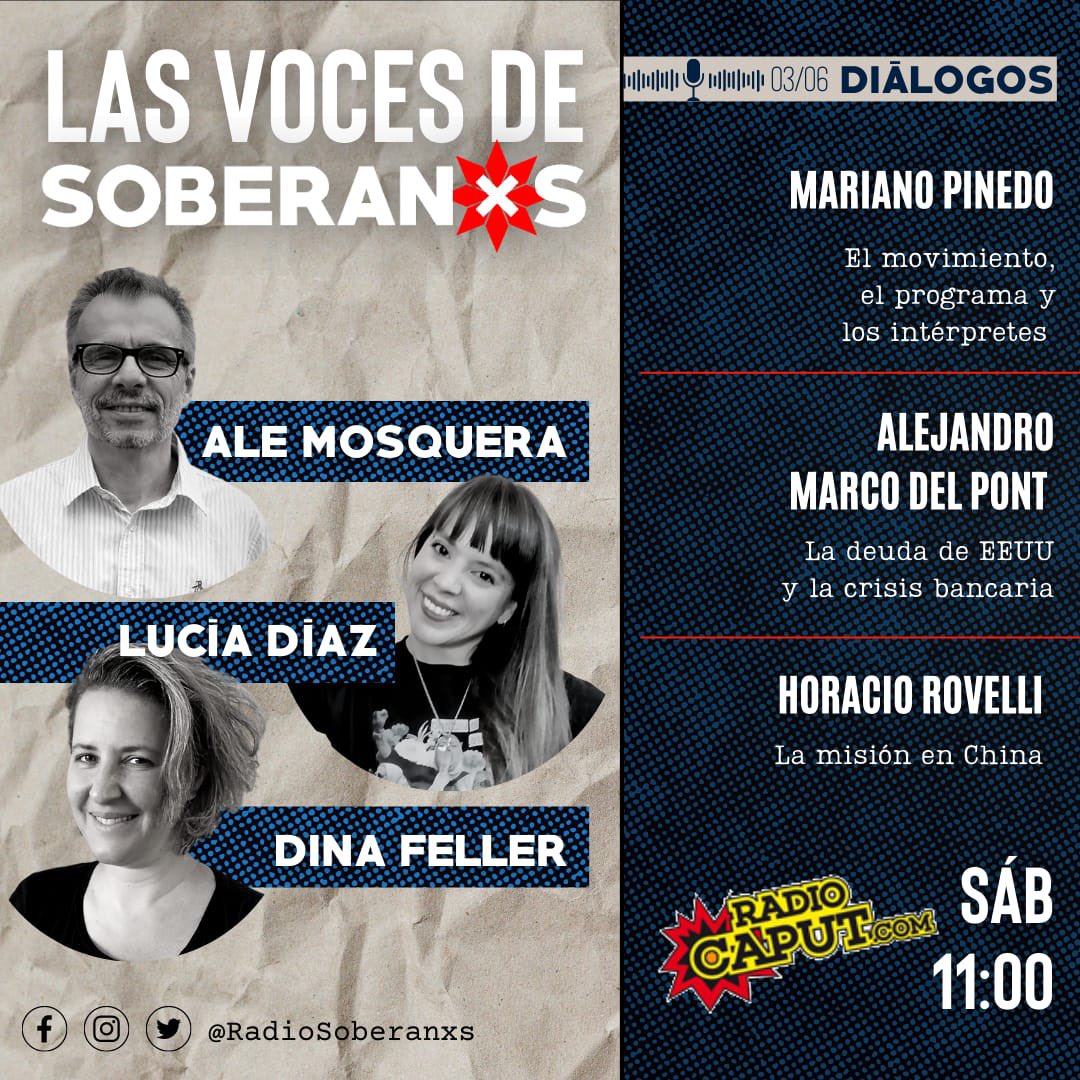 📢 ```LAS VOCES DE SOBERANXS``` 

Escuchalas en 📻 radiocaput.com

📌 *Sábados 11 hs* 

🤳🏼 *¡Te leemos al aire!* Mensajes cortos, así llegamos con todxs al 1165827097